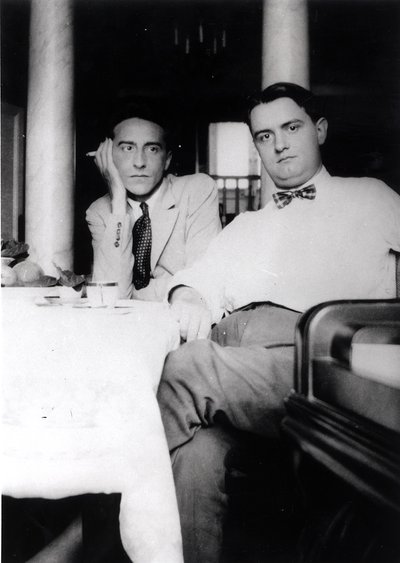 Jean Cocteau and Georges Auric at Villefranche sur Mer by French Photographer